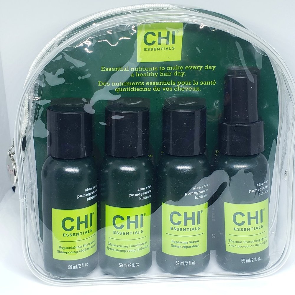CHI Essentials Samples: Shampoo, Conditioner, Repair Serum, Thermal Protection